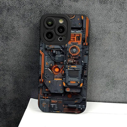 Capa para iPhone Estilo Placa Mecânica