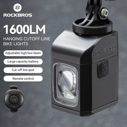 Farol de Bicicleta ROCKBROS 1600 Lumens com Controle Remoto