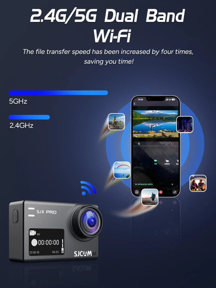 SJCAM SJ8 Pro – Action Cam 4K 60FPS, WiFi 5G, Touchscreen