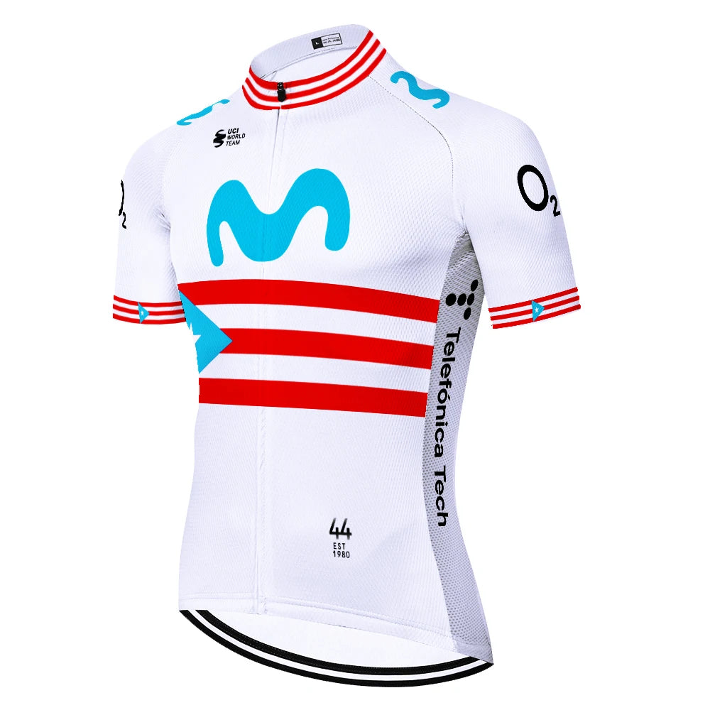 Camisa de Ciclismo Masculina Movistar Italia