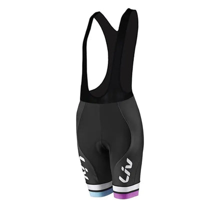 Short e Bretelle de Ciclismo Feminino LIV com Forro em Gel