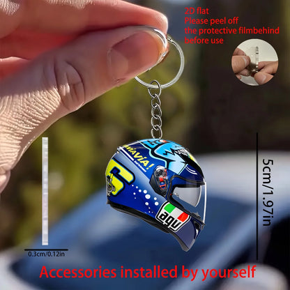 Chaveiro de Capacete de Moto 2D em Acrílico