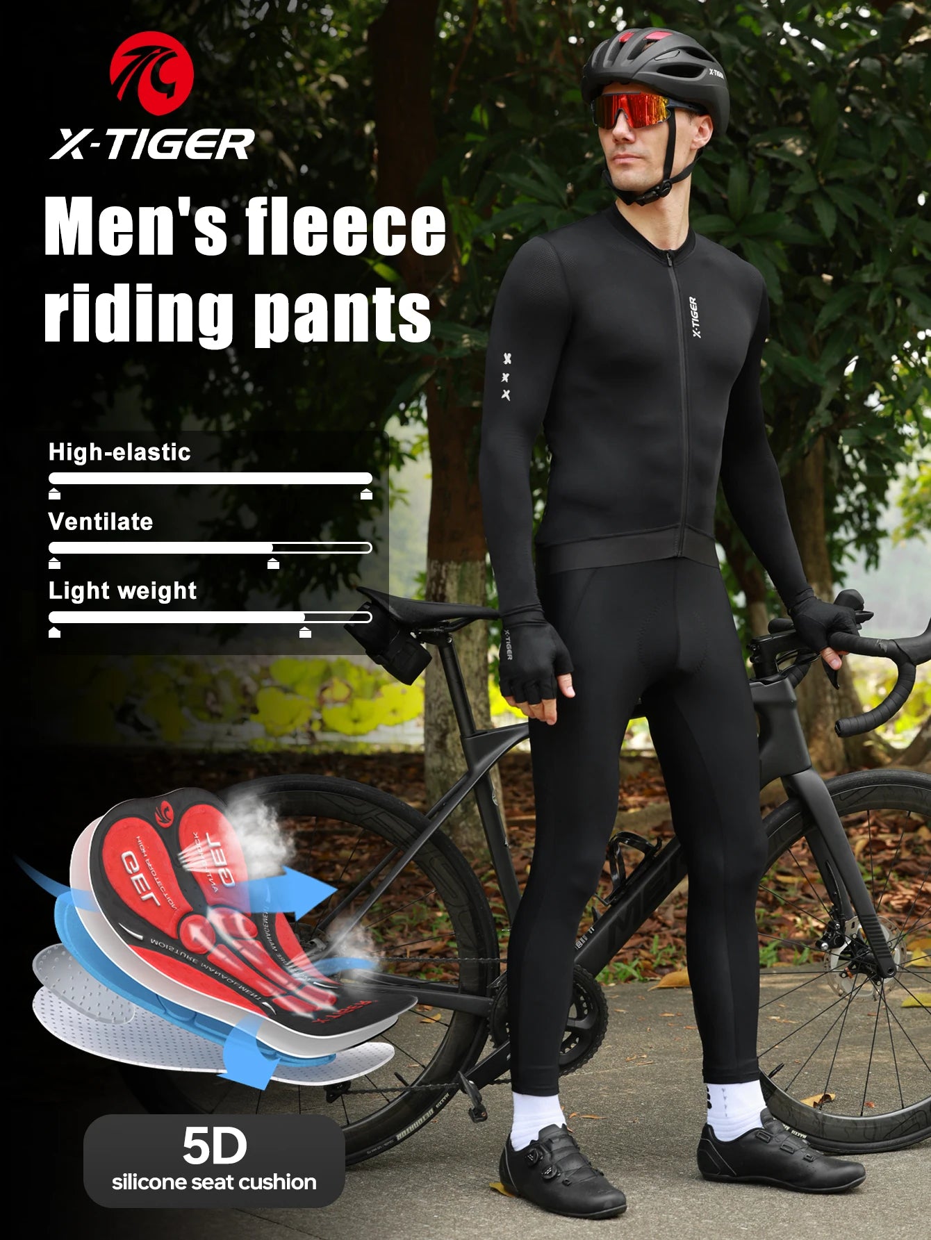 Calça de Ciclismo Masculina X-TIGER