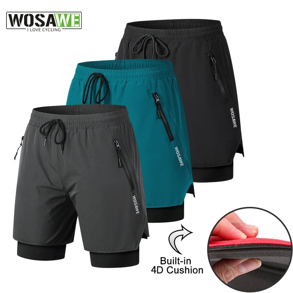 WOSAWE Men's Cycling Shorts 2 in 1