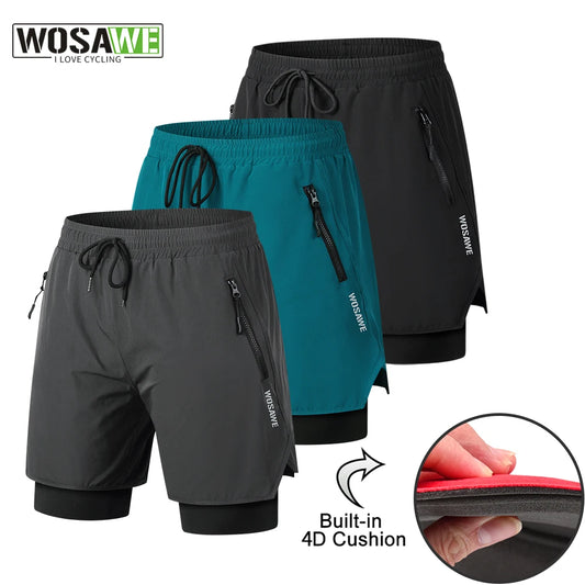 WOSAWE Men's Cycling Shorts 2 in 1