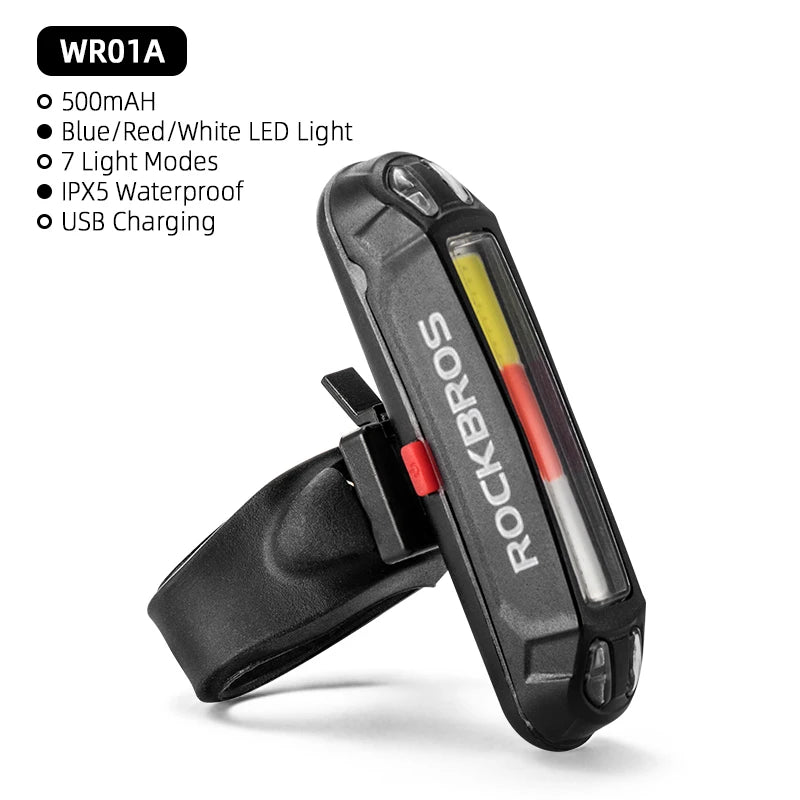 Lanterna Traseira de Bicicleta LED ROCKBROS Recarregável USB