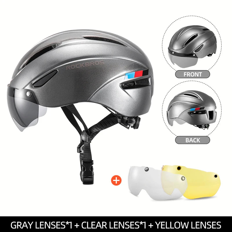 ROCKBROS Cycling Helmet with LED Light