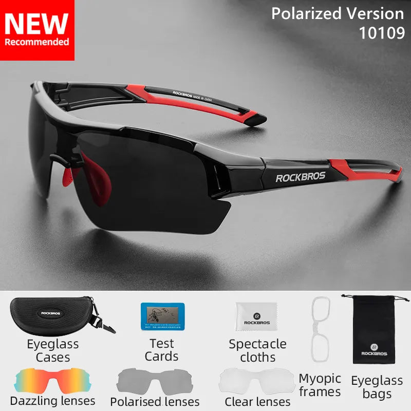 ROCKBROS Polarized Cycling Glasses with 5 Lenses