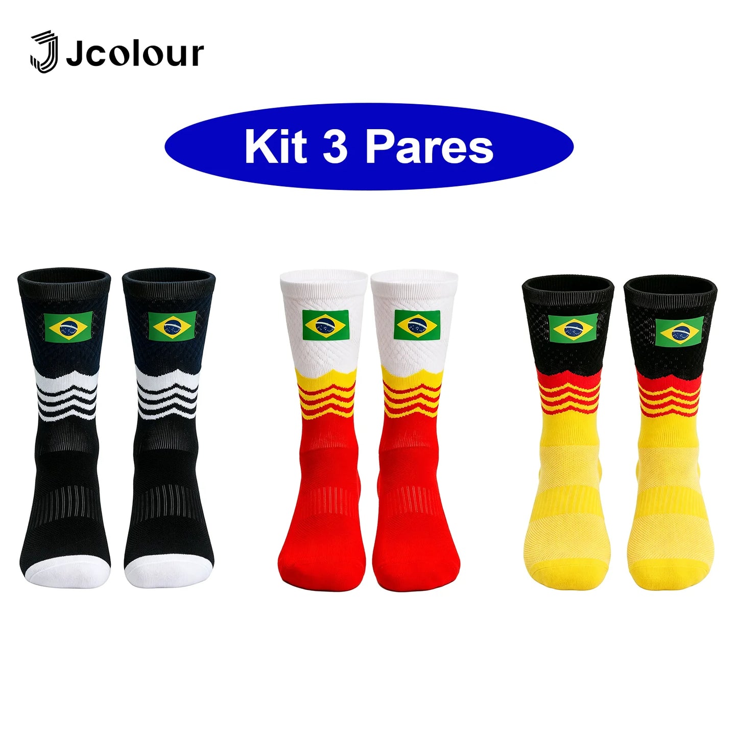 Kit com 3 Pares de Meias Esportivas