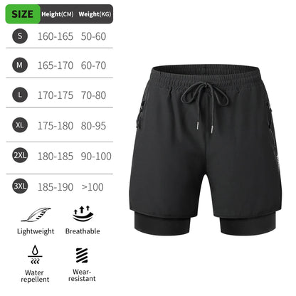 WOSAWE Men's Cycling Shorts 2 in 1