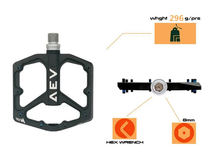 Pedal CNC Alumínio Antiderrapante 9/16" MTB/Speed