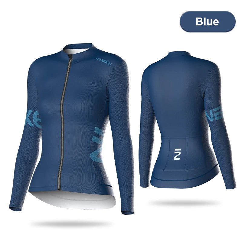 Camisa de Ciclismo Feminina Manga Longa Slim Fit INBIKE