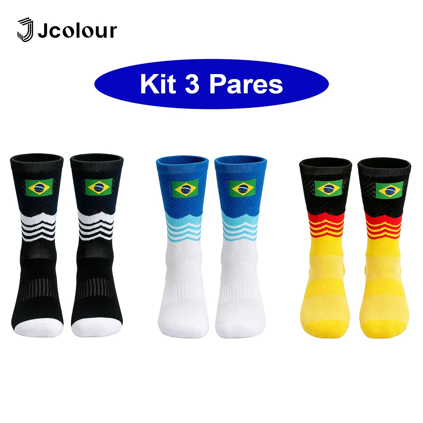 Kit com 3 Pares de Meias Esportivas