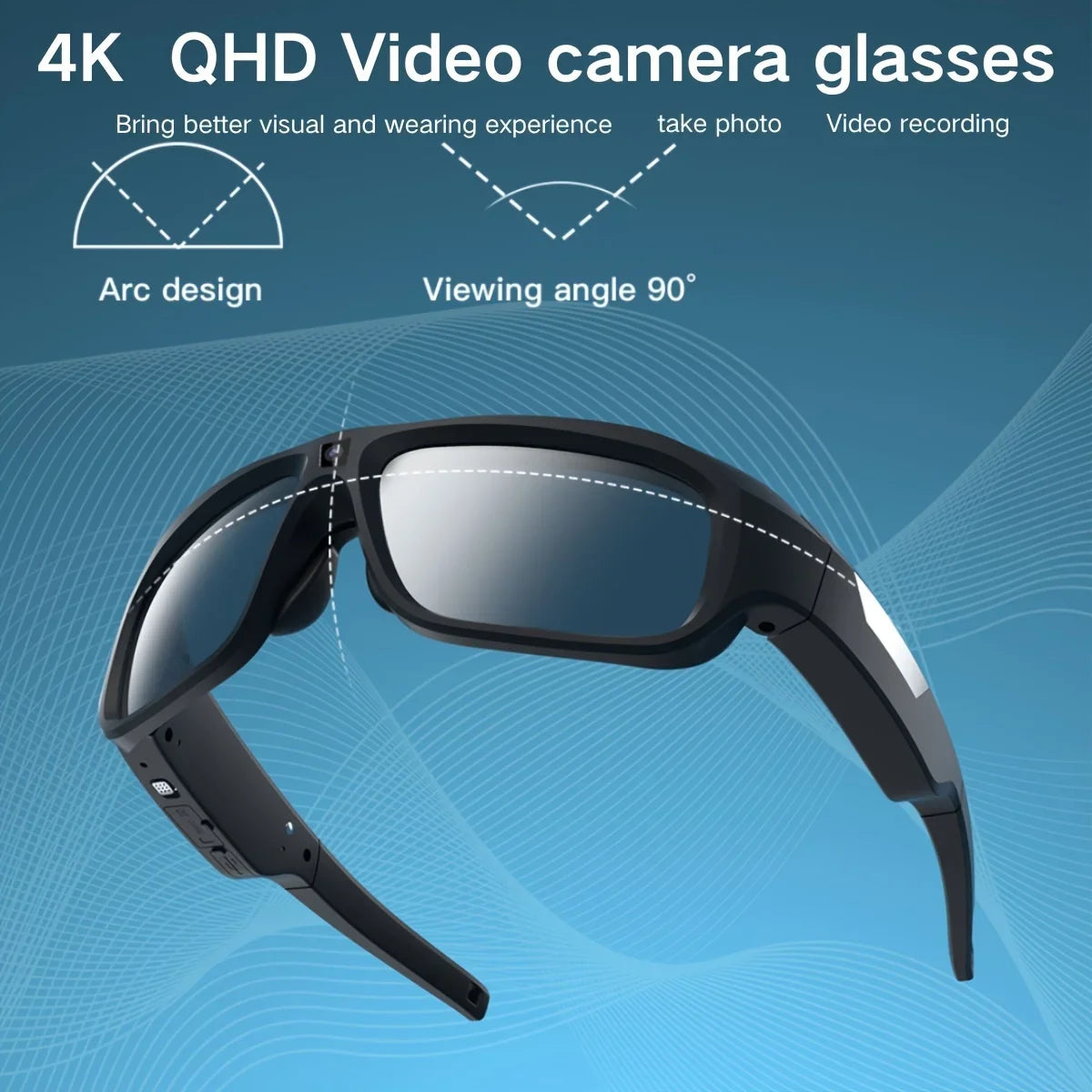 Óculos Câmera 4K HD – Smart Glasses p/ Gravação