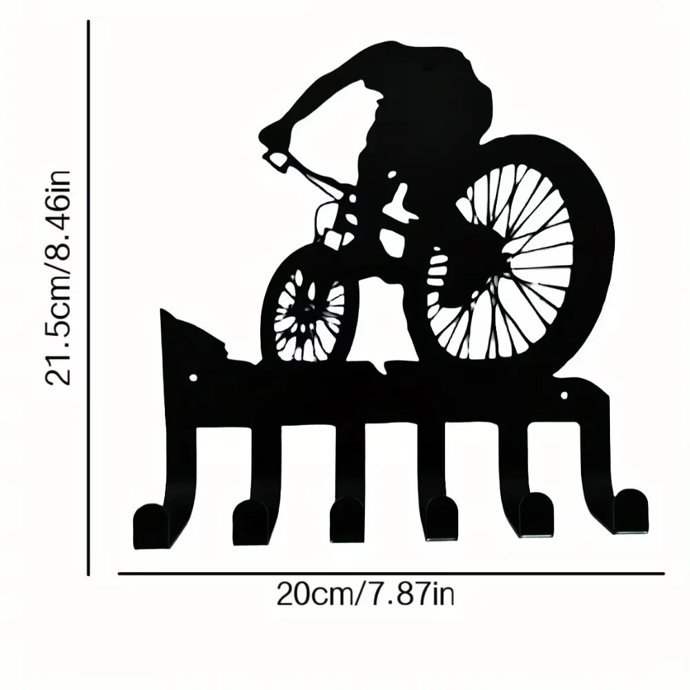 Cabide Decorativo de Parede Metal Ciclismo
