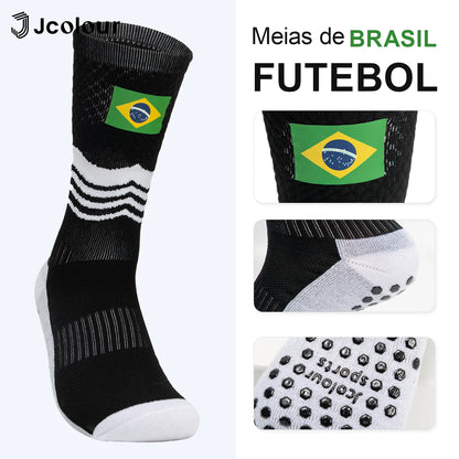 Meia Antiderrapante Jcolour Bandeira do Brasil