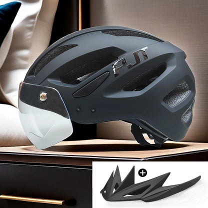 PJT Cycling Helmet with Rechargeable LED and Sun Visor