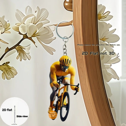 Chaveiro Ciclista Amarelo