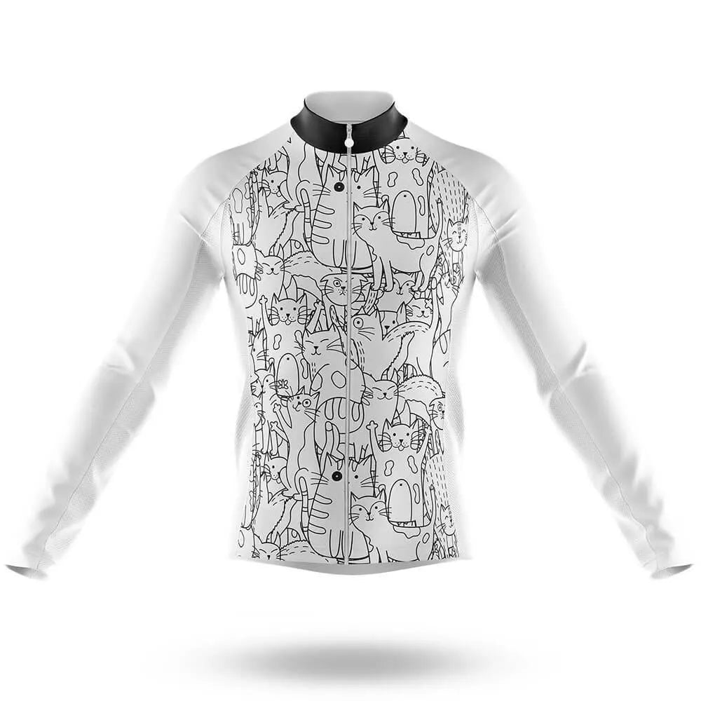 Camisa de Ciclismo Masculina Cartoon Cat
