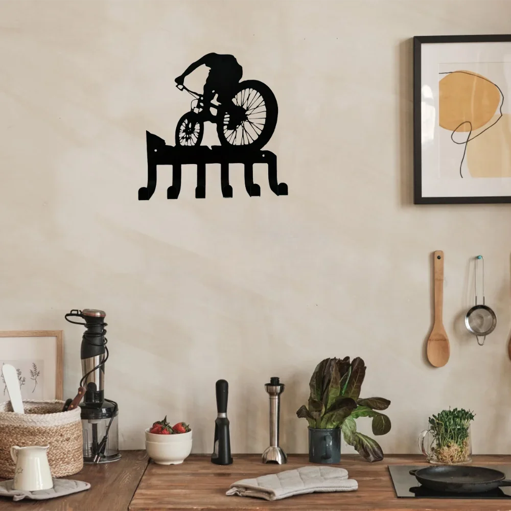 Cabide Decorativo de Parede Metal Ciclismo