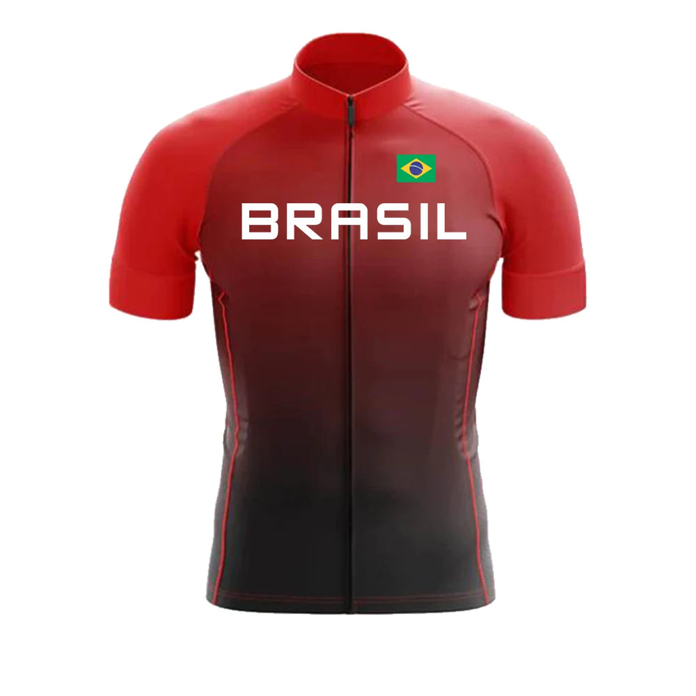 Camisa de Ciclismo Masculina Brazil