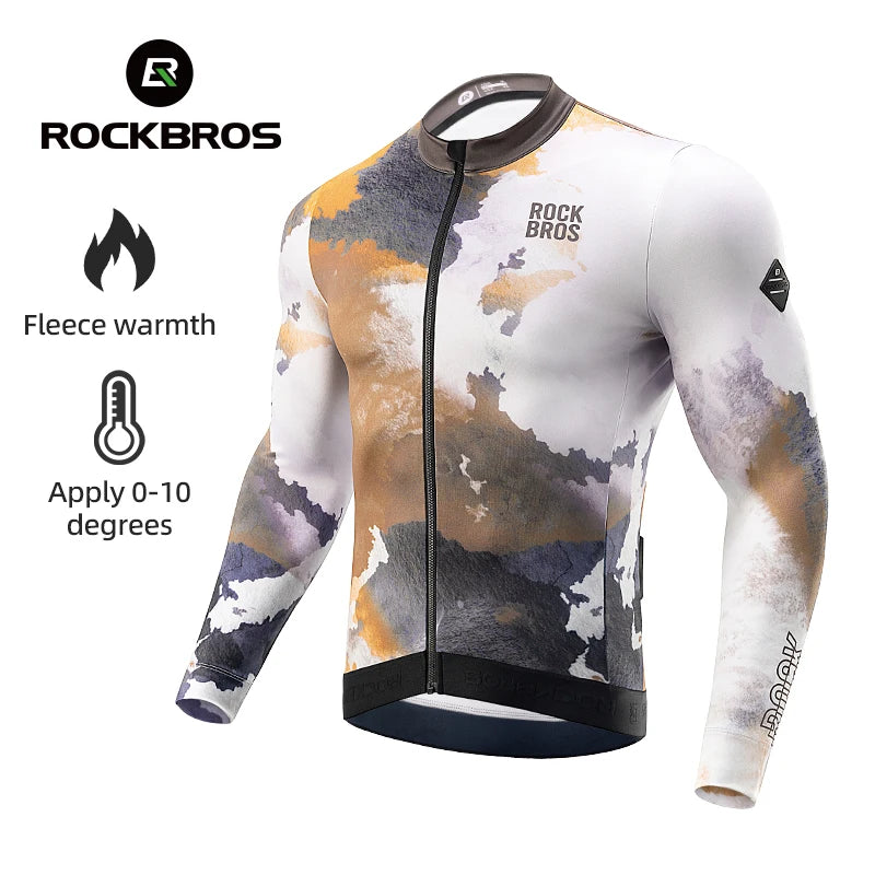 Camisa de Ciclismo ROCKBROS Manga Longa Fleece