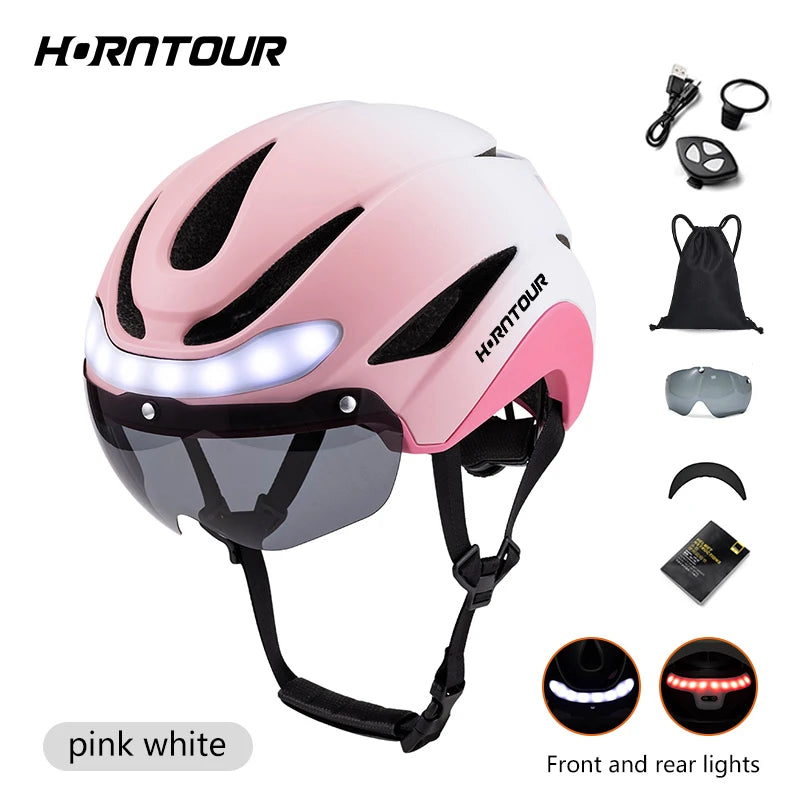 Capacete de Ciclismo Horntour com Luz LED