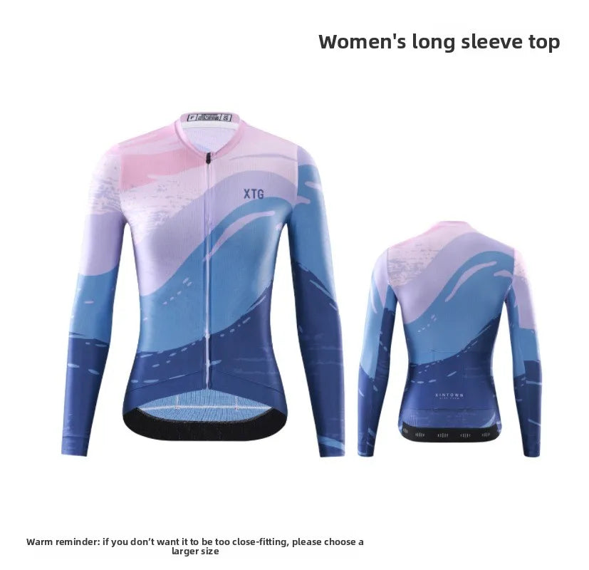 Jersey de Ciclismo Feminina XINTOWN Manga Longa