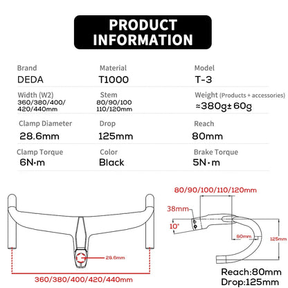 Cockpit Integrado Full Carbono para Bike Speed