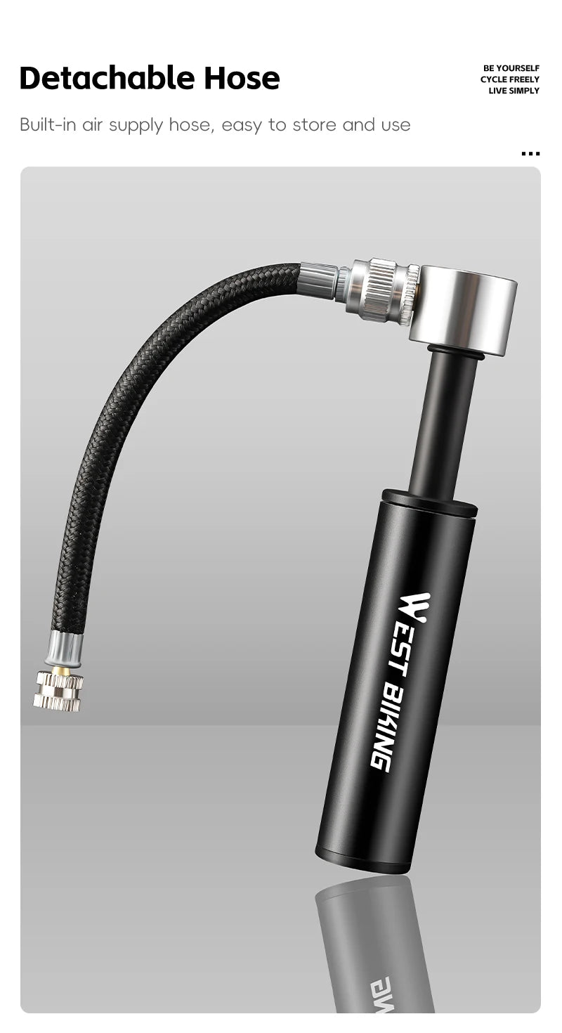 Mini Bomba de Ar Portátil WEST BIKING 120 PSI