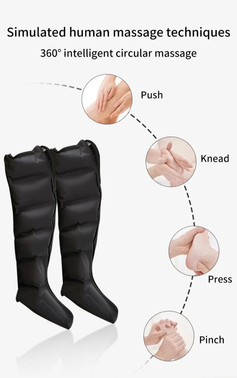 Botas Massageadoras de Compressão de Ar para Pernas e Pés