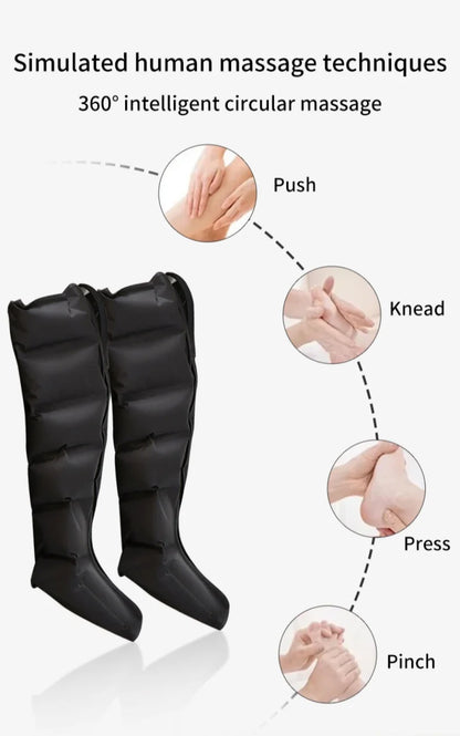 Botas Massageadoras de Compressão de Ar para Pernas e Pés