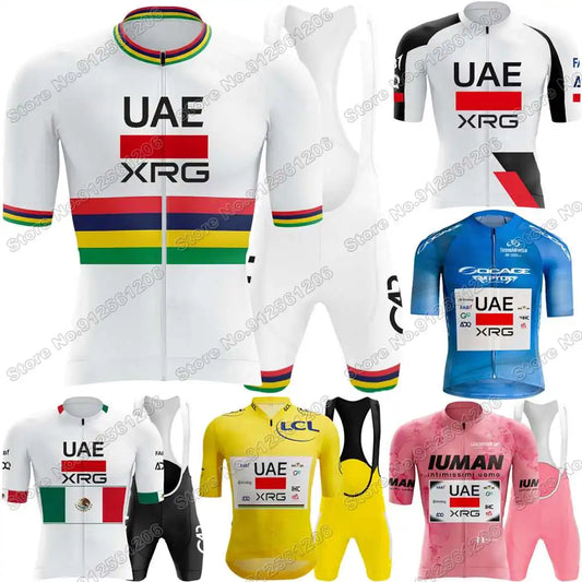 Conjunto de Ciclismo Masculino UAE Team Tadej Pogačar com Bretelle