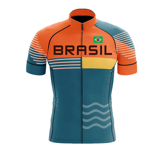 Camisa de Ciclismo Masculina Brazil