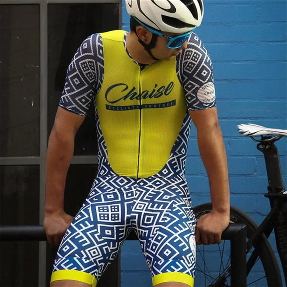 Macaquinho Masculino de Triathlon Chaise Cycliste