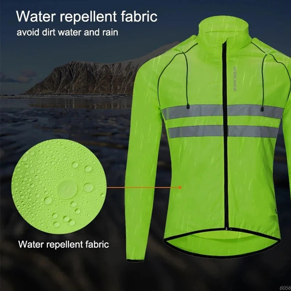 Jaqueta de Ciclismo Refletiva Corta Vento Impermeável