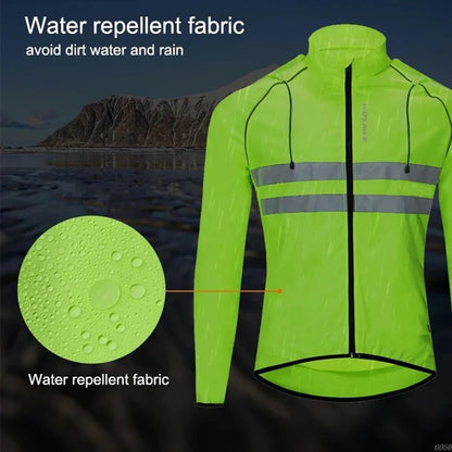 Jaqueta de Ciclismo Refletiva Corta Vento Impermeável
