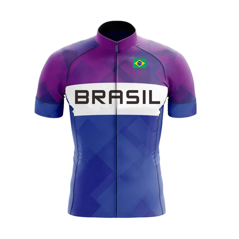 Camisa de Ciclismo Masculina Brazil