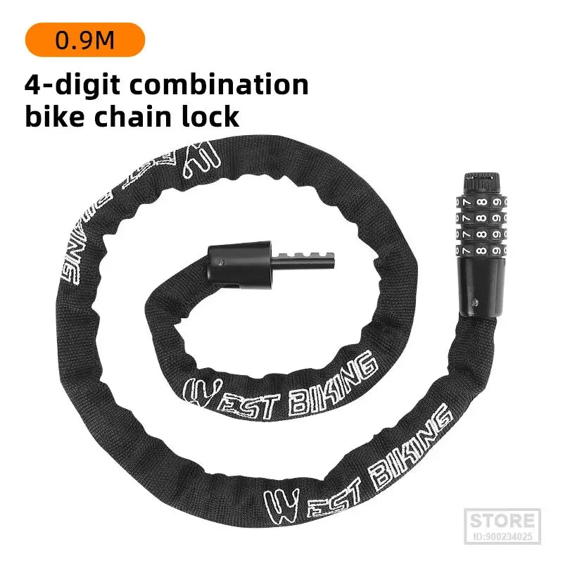 Cadeado de Corrente WEST BIKING com Código de Combinação