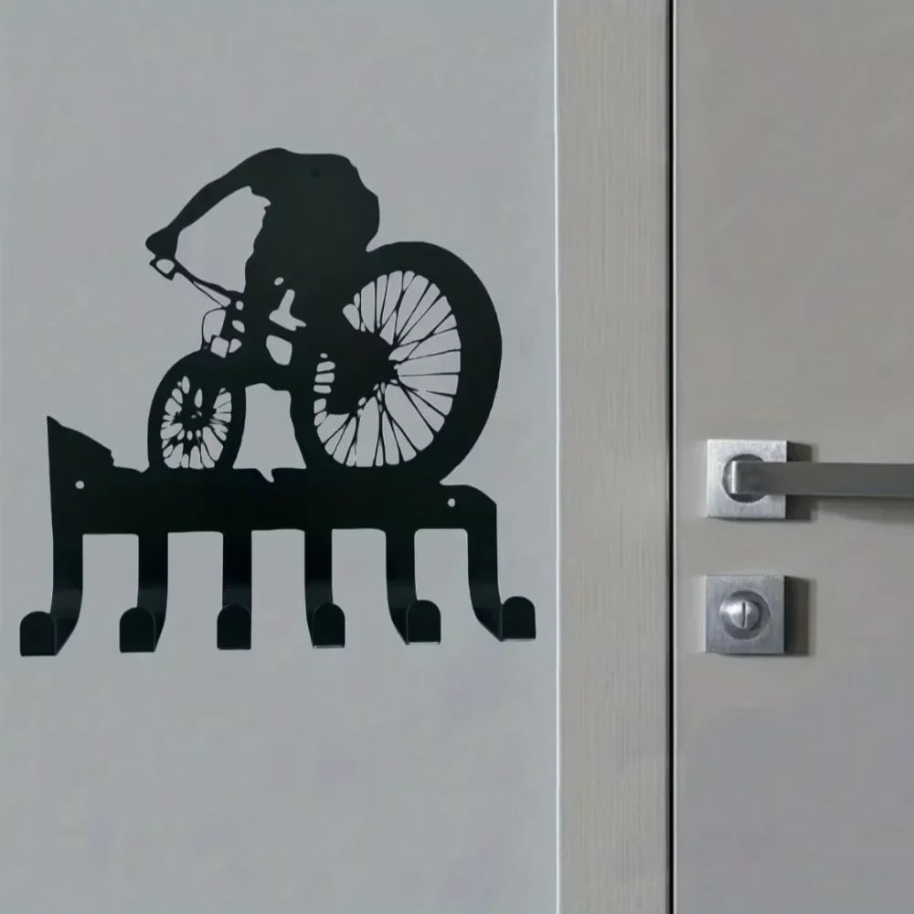 Cabide Decorativo de Parede Metal Ciclismo