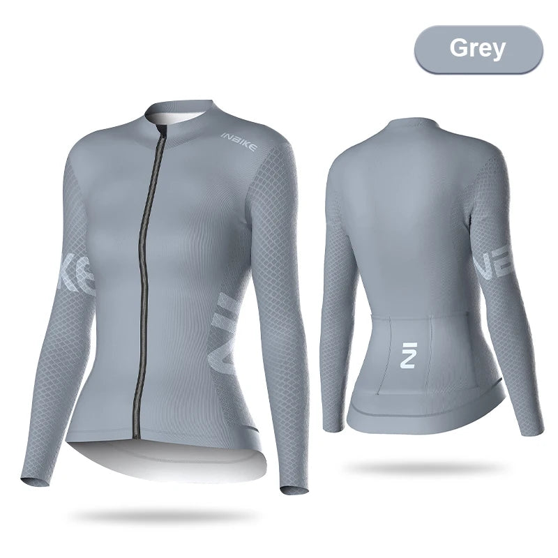 Camisa de Ciclismo Feminina Manga Longa Slim Fit INBIKE