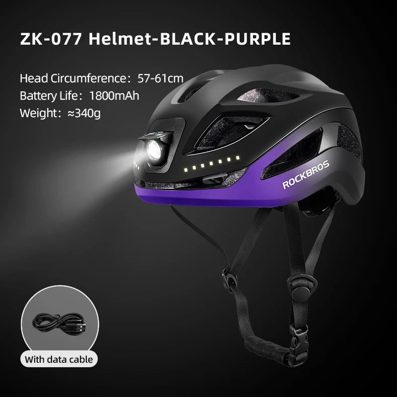 ROCKBROS Cycling Helmet with LED Light