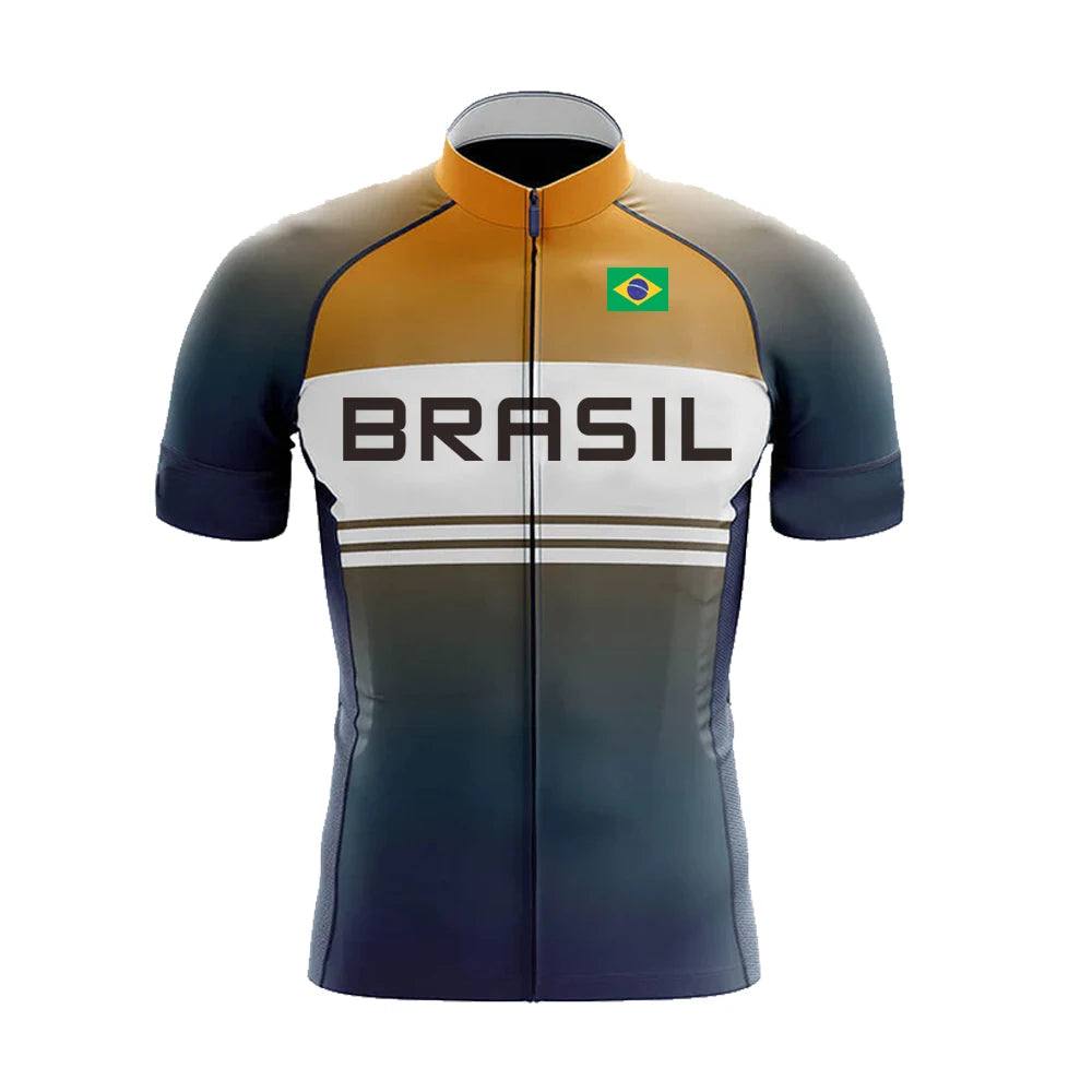 Camisa de Ciclismo Masculina Brazil
