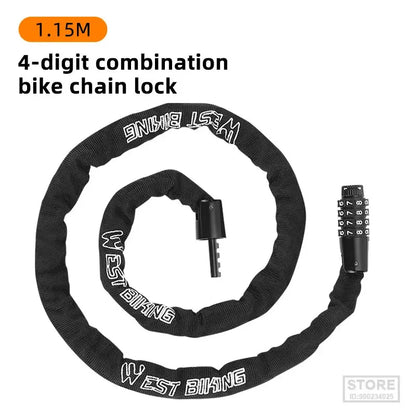 Cadeado de Corrente WEST BIKING com Código de Combinação