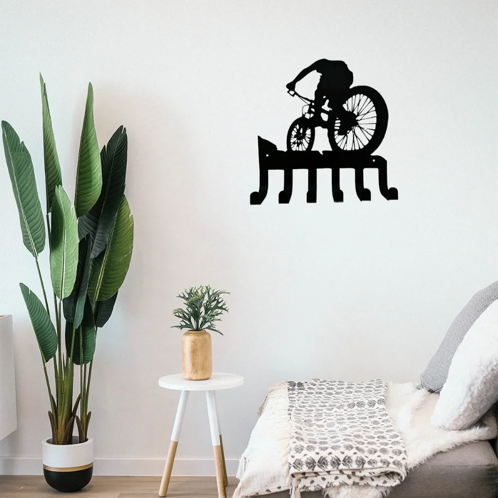 Cabide Decorativo de Parede Metal Ciclismo