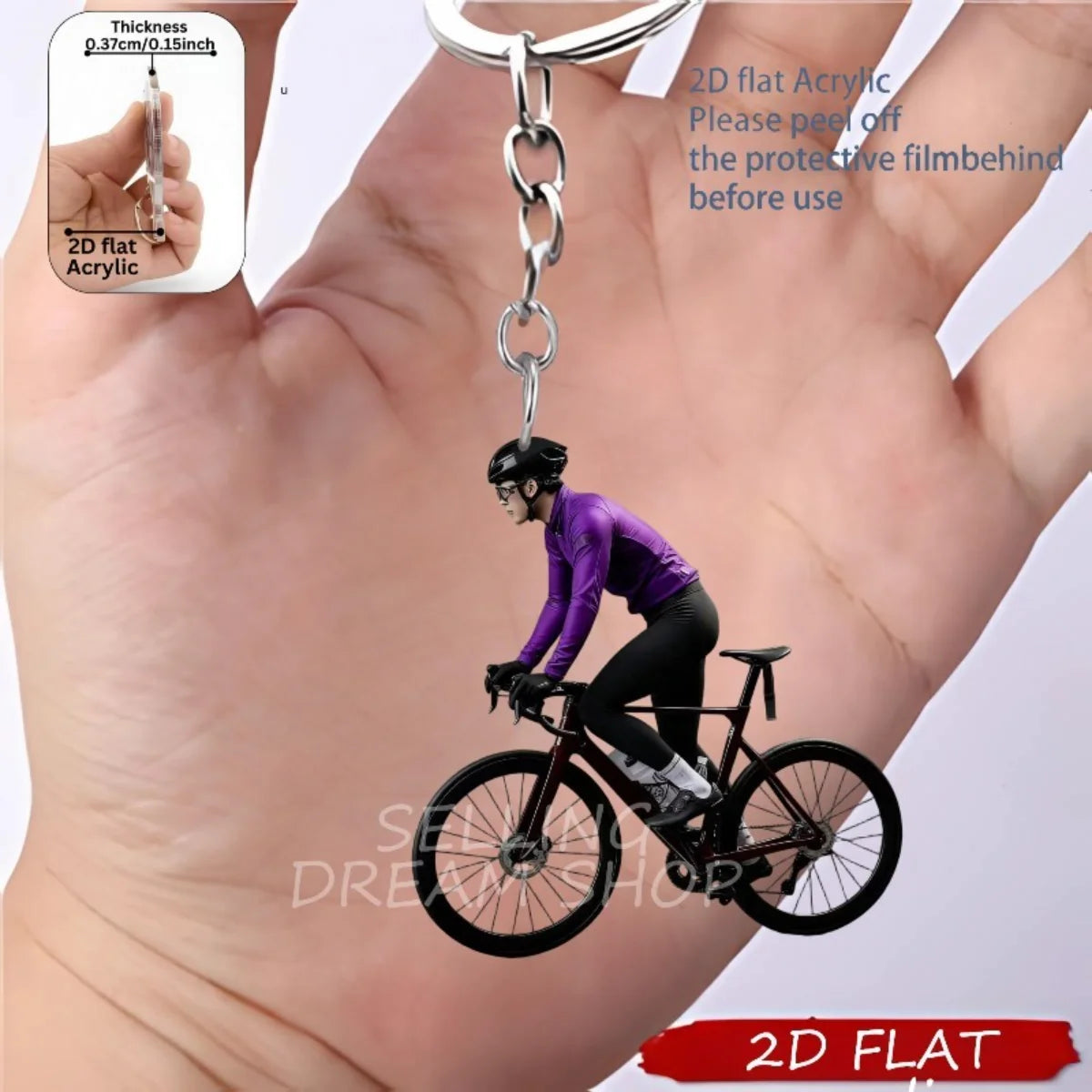 Chaveiro Ciclista em Acrílico 2D
