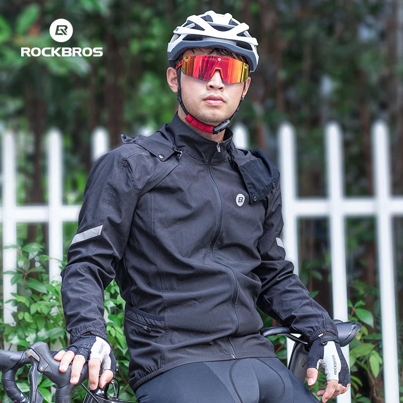Jaqueta de Ciclismo Masculina ROCKBROS com Capuz Removível