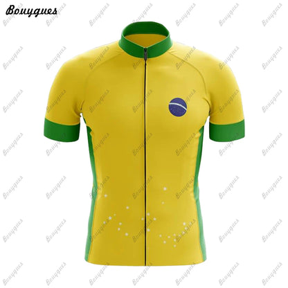 Camisa de Ciclismo Masculina Brazil Pro Team