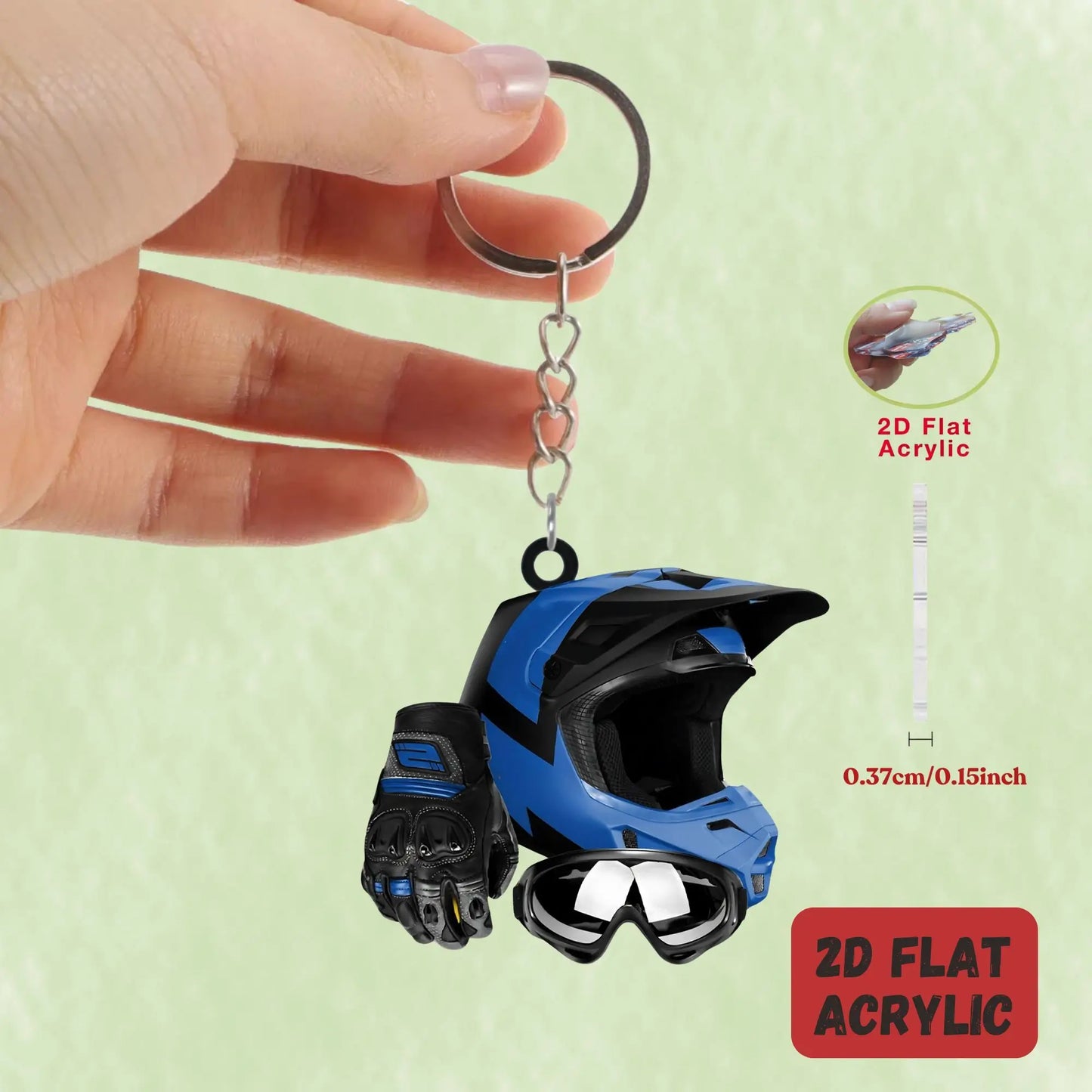 Chaveiro de Capacete de Moto 2D em Acrílico