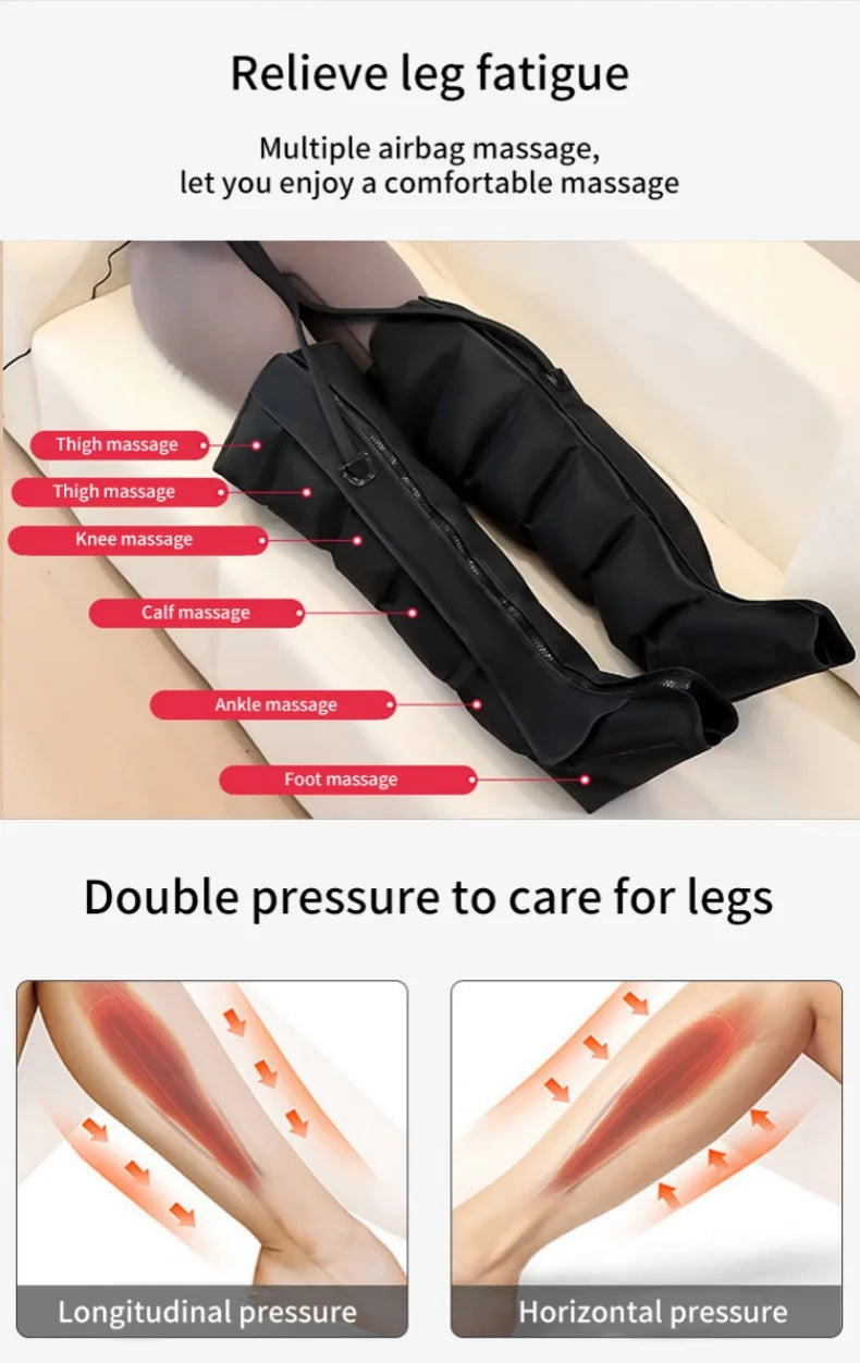 Botas Massageadoras de Compressão de Ar para Pernas e Pés